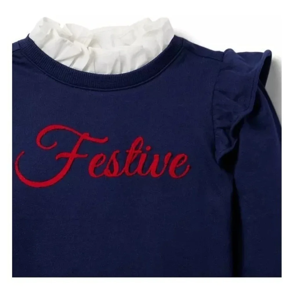 Janie and Jack Festive Ruffle Sweatshirt‎ Size 6 to 12 Month